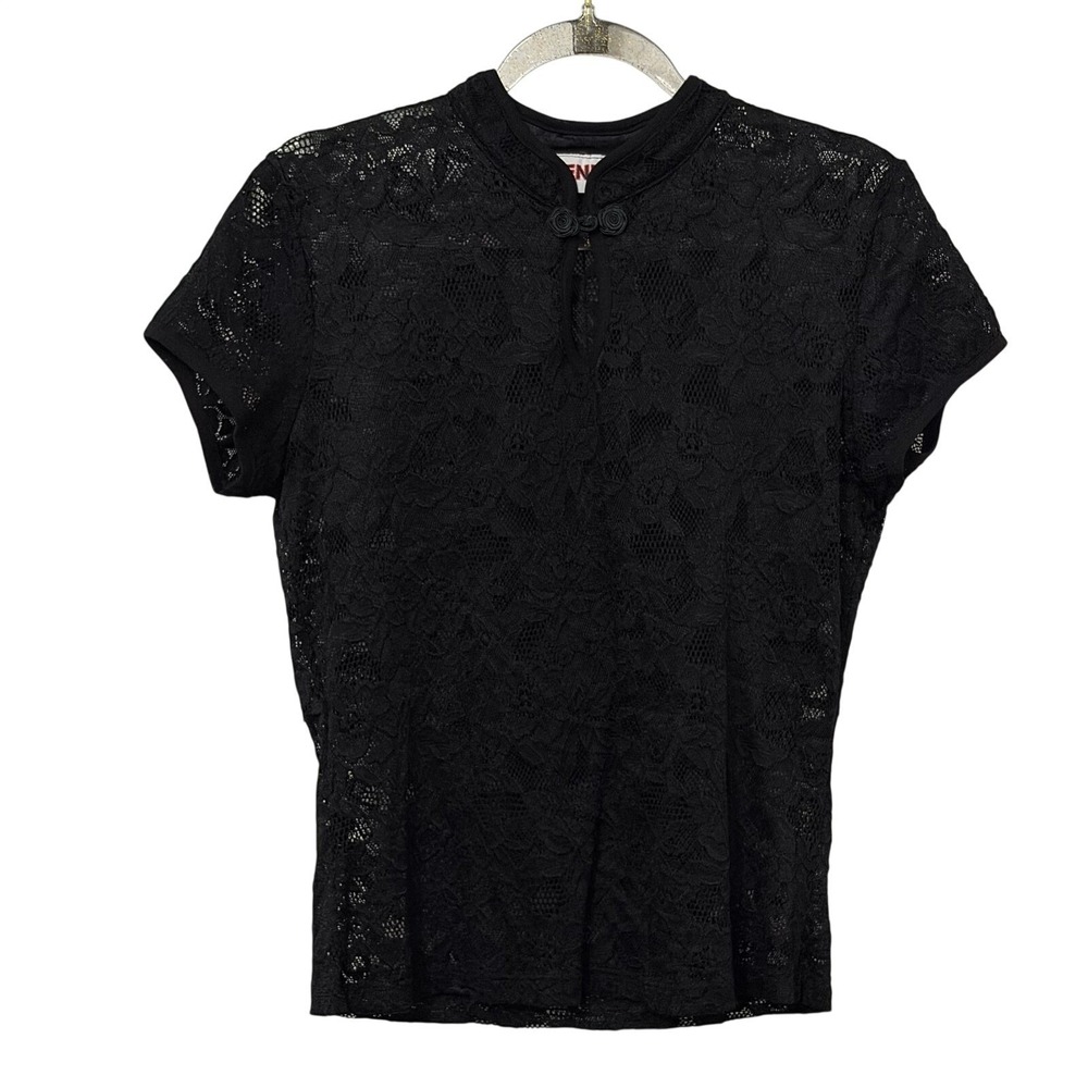 Sheer Floral Kimono Top Black Whimsical‎ Fairy Grunge Indie Dark Romantic